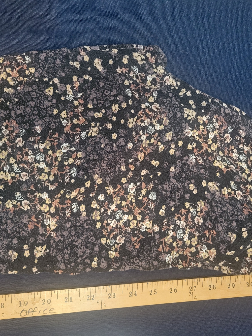 Black Floral Button-Up Top